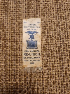 1896 UNION EX PRISONERS OF WAR RIBBON ST. PAUL MINNESOTA