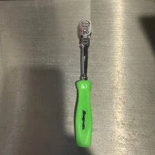 Snap On thlfd72 1/4" drive dual 80 hard grip long handle flex head ratchet green