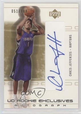 2002 SP Game Used Edition UD Rookie Exclusives /100 Chris Jefferies Auto RC 0c2