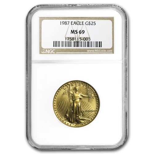 1987 1/2 oz American Gold Eagle MS-69 NGC