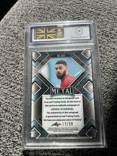 Rookie Josko Gvardiol Leaf Auto Football Card Silver Crystal Mgc 10 17/30 - Picture 2 of 2