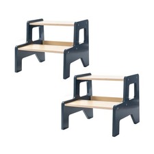 Toddler Step Stool, 2 Step Wooden Toddler Kitchen Stool Helper for Bathroom S...