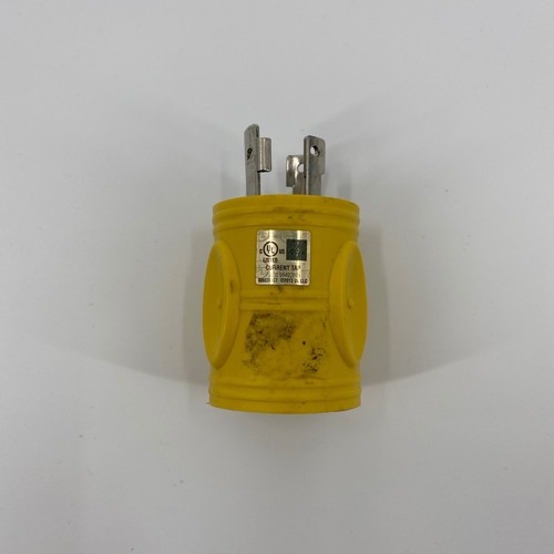 AD-010 RV Adapter Plug 30A 125V TT-30R Yellow Locking Current Tap Heavy Duty