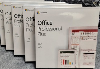 Genuine Microsoft Office Professional Plus DVD 2019 License for 1 PC Lifetime
