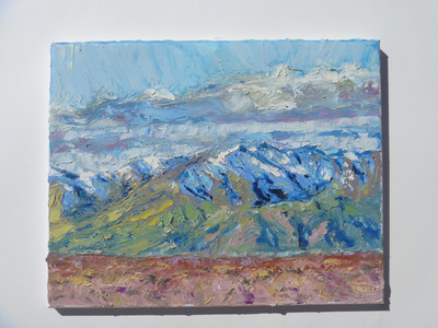 ''Blue Mountain'' Original Oil Painting on Canvas Landscape 16''x20'' R. Bergquist