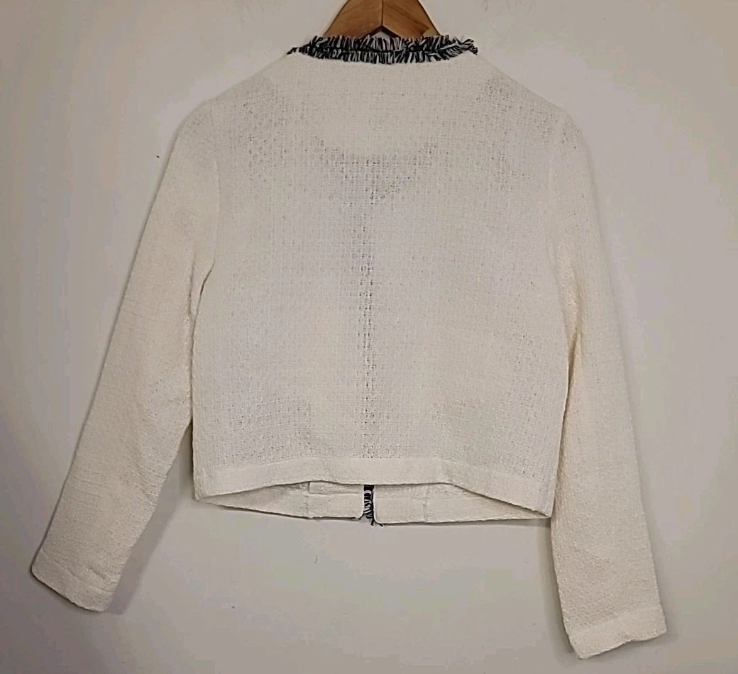 CHANEL Giacca donna Meg & Margot taglia media nera bianca tweed elegante sofisticata