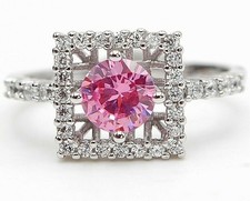2CT Treated Pink Sapphire Topaz 925 Solid Sterling Silver Ring Sz 7 IB1-3