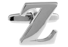 Letter Z Pair of Cufflinks Wedding Groom Dad Fancy Gift Box & Polishing Cloth