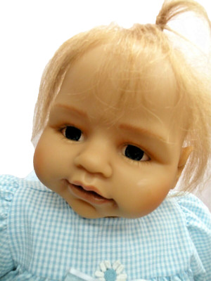 Lillibell hand painted German vinyl doll human hair 21''artist Brigitte Leman NIB