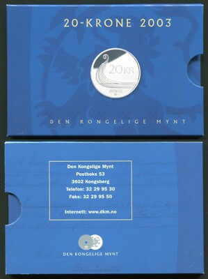 Norway 20 kroner 2003 King Harald V & Viking Ship BU in Special
