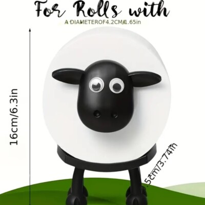 NEU Toilettenpapierhalter in Schafform - 3D schwarz Kunststoff, freistehend SHAUN