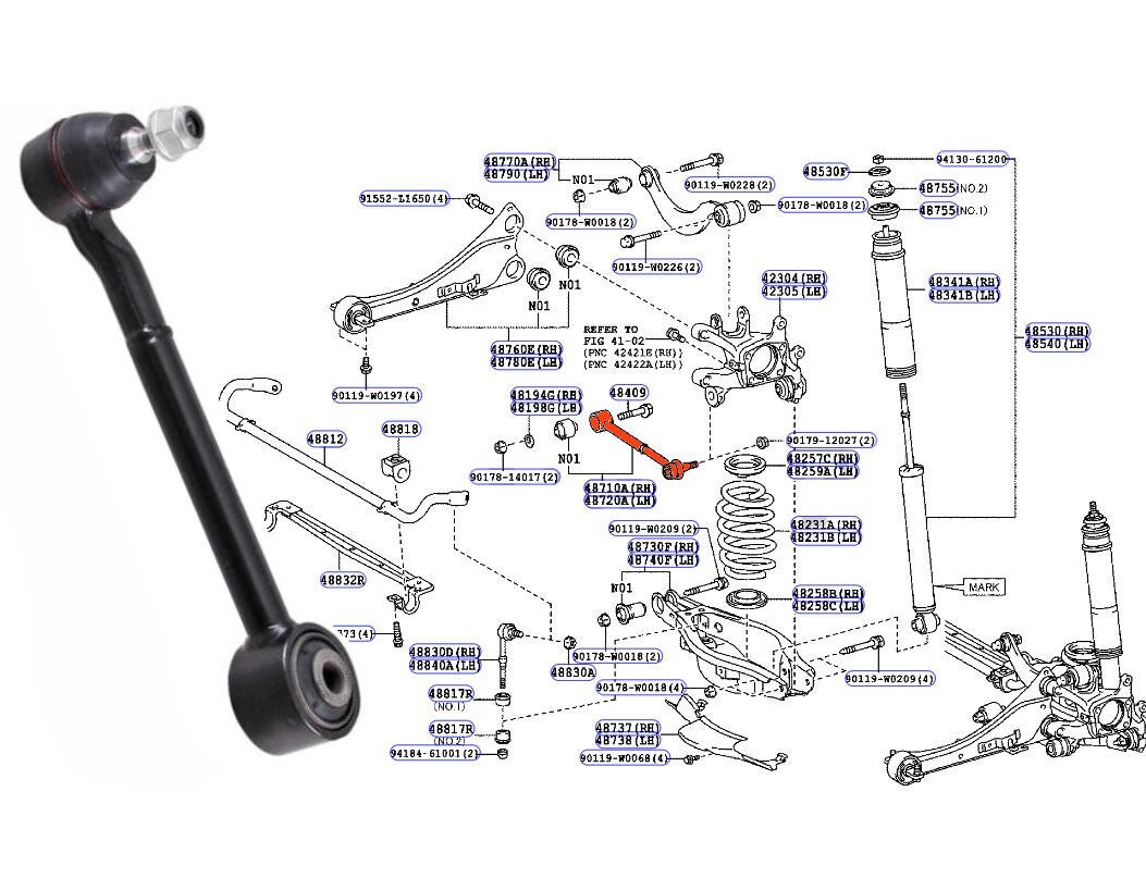 Rear Track Control Arm A.B.S. 212158 for Lexus CT 200h Toyota Auris Avensis