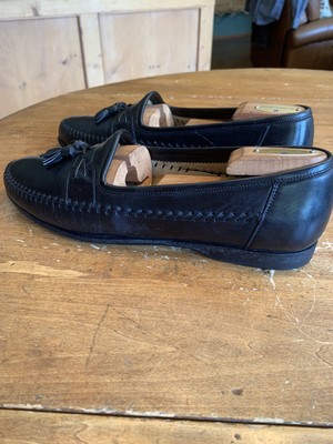 Vintage Lizard Loafers by Wens Black Tassels Men’s Soze 9.5 Dress Shoes Santoni Black Tassel Loafers Lizard Trim 10 B | eBay main image 4