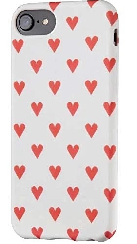 NOVA Capa Celular Dynex Apple iPhone 8 7 6 6S SE Corações Vermelho/Branco Capa Macia - Imagem 2 de 2
