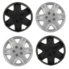 15" 4pcs Silver Wheel Covers Snap On Full Hub Caps For R15 Tire & Steel Rim