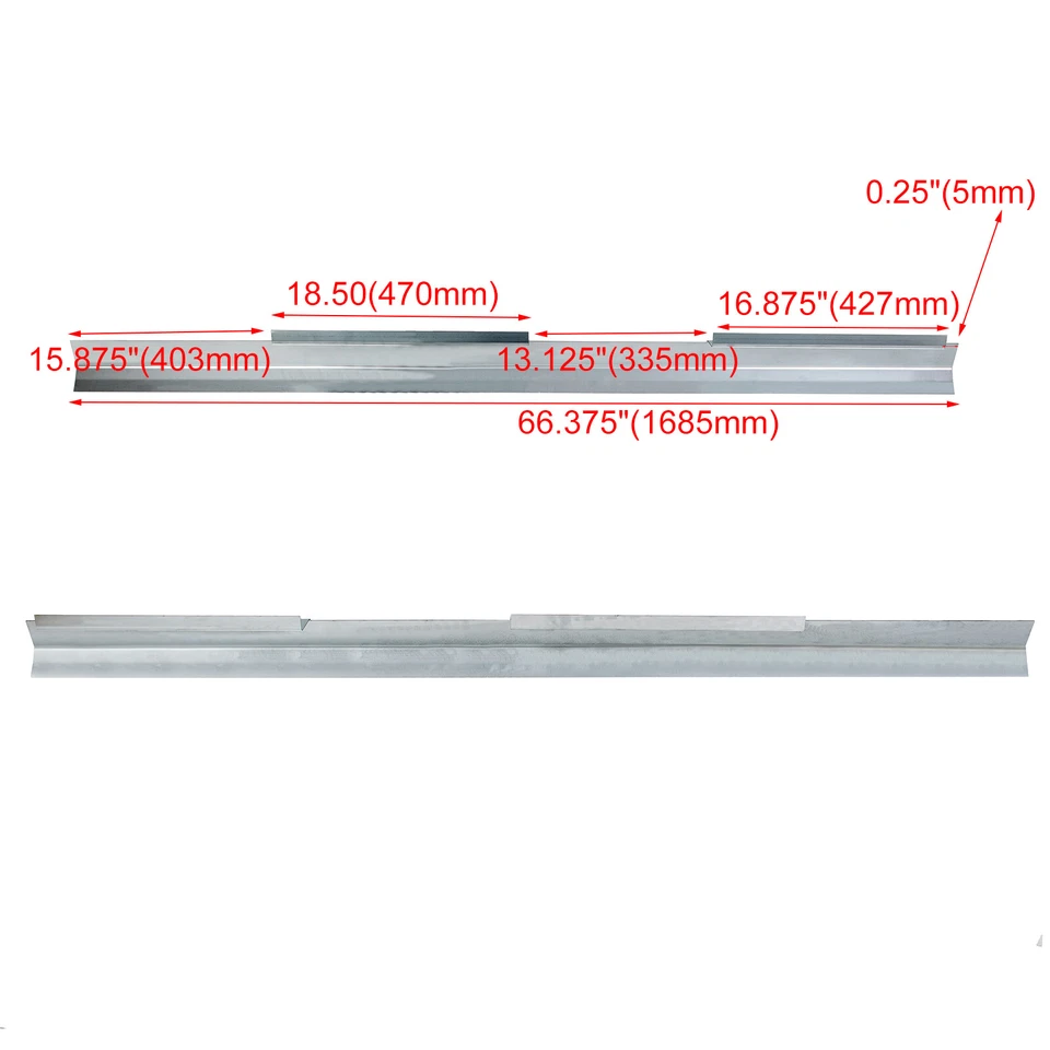 For 1992-1999 Chevy GMC C1500 K1500 SUBURBAN 4 DOOR OUTER ROCKER PANELS PAIR - Image 2 of 4