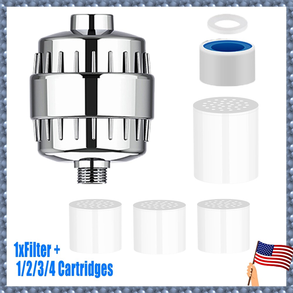 With Extra Cartridge 20 Stage Shower Head Filter Bath Hard Water Chlorine Purifi