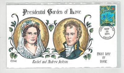 COLLINS HANDPAINTED 2011 LOVE PLANTS SERIES PRESIDENT ANDREW JACKSON & RACHEL