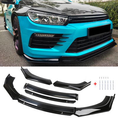 For VW Scirocco Golf Front Bumper Splitter Spoiler Lip Chin Body Kit Gloss Black