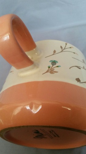 Mimi Premium Collection Floral Coffee Tea Mug Cup Peach Bottom Raindrop Handle - Picture 6 of 10