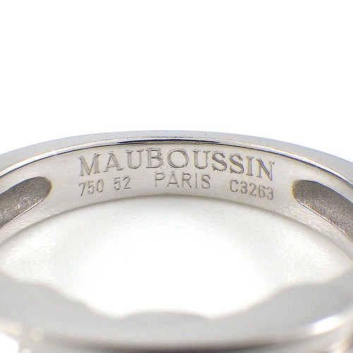 MAUBOUSSIN Ring 1 Point Oval Cut Amethyst 750(18K) White Gold #52 US6 - Picture 3 of 8
