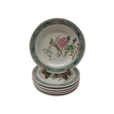 Vintage Famille Rose Bird 7" Plates Set Of 6 Made In China