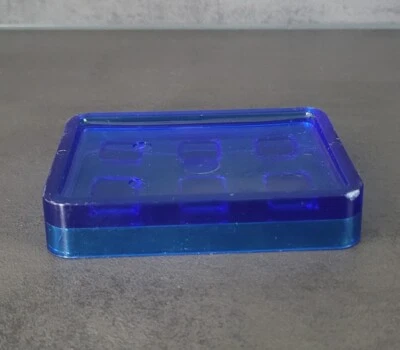 Cubo Transparent Bleu Design Rectangle Pour Savon - Photo 1/3