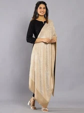 Pashmina Cashmere Paisley Scarf Shawl Wrap Stole Silk Soft Women Wool Warm Beige