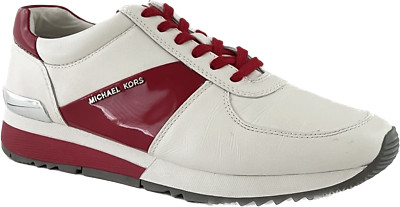 Michael Kors Woman's Allie Trainer Optic White/Red, Size: 8 M