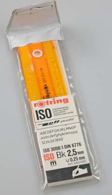 Vintage Rotring Schriftschablone 2,5 / 0,25 mm 343 025
