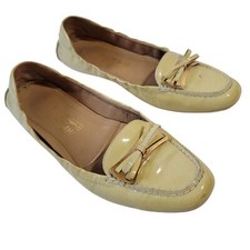 VTG Salvatore Ferragamo Butter Yellow Loafer Women Sz 8.5 Bow Accent Old Money