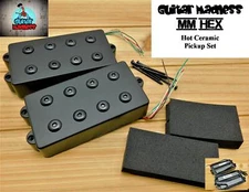 G.M. MM Hex Pole Hot Ceramic Pickup Set Black