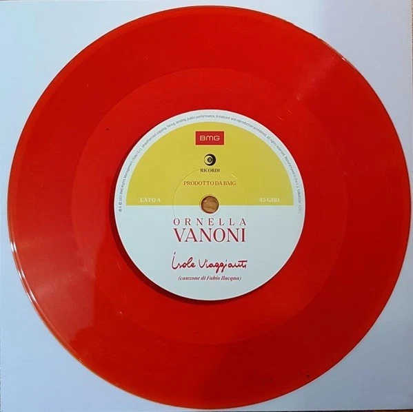 ORNELLA VANONI - ISOLE VIAGGIANTI - 7" RED AUTOGRAFATO SIGNED 2021 - NUMERATO - Image 3 of 3