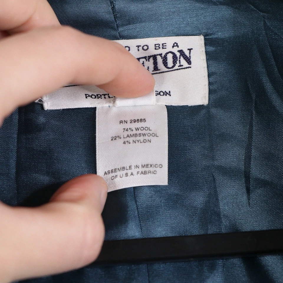 Pendleton Wool Tweed Blazer Jacket Womens UK12 Blue Plaid Smart Country Races - Image 4 of 4