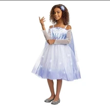 Disney Frozen 2 Kids Snow Queen Elsa Light Up Costume 7-8 M MISSING HAIR PIECE