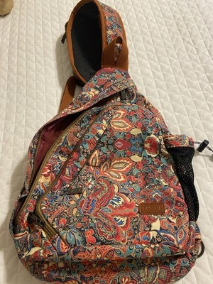 Baosha Sling Multicolor Paisley Floral Pattern Backpack Crossbody Bag
