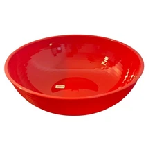 6x Cambro 15" Round Ribbed Camwear Bowl Red Polycarbonate Serving Bowl New