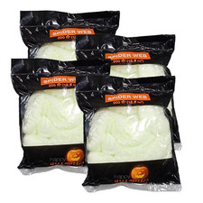 Stretch Spider Web Halloween Decor 4pk 800 sq ft total White Indoor / Outdoor