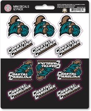 Coastal Carolina University Chanticleers 12-Piece Mini Decal Sticker Set, 5x6...