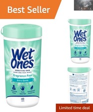 Fragrance-Free Sensitive Skin Hand  Face Wipes, 40 Count Canister - Gentle Care