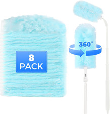 Disposable Duster Refills 8-Pack with Extendable Handle 360 Electrostatic Dusti