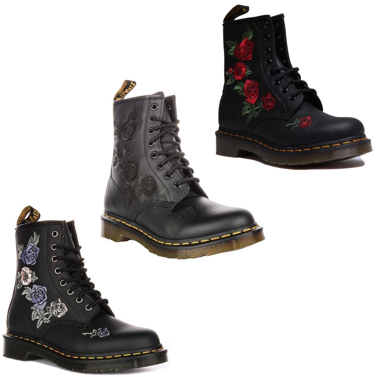 Dr Martens 1460 Vonda A- 8 Eye Lace Up Rose Women Ankle Boots In