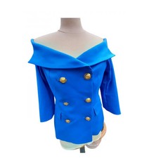 Blazer aderente blu FLAVIO CASTELLANI Made in Italy taglia 40 (XS-S).