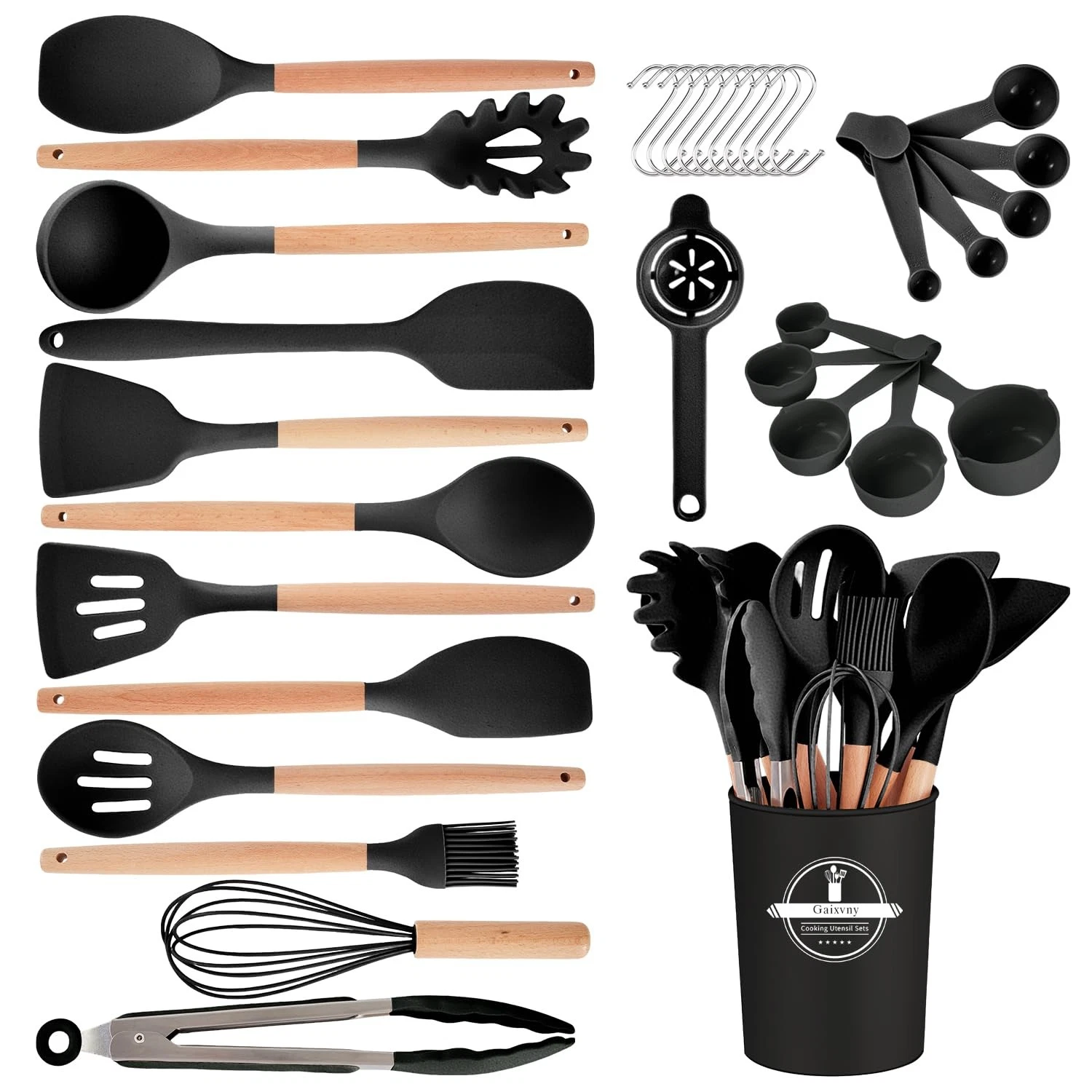 Kitchen Utensils Set - 34 PCS Non-Stick Silicone Cooking Utensils Set Spatula...
Opens in a new wind