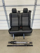 2015-2025 Ford Transit OEM Seat BLACK LTHR 36" Dual Passenger & floor brackets