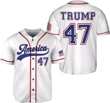 Trump Jersey for Men Trump 2024 Flag T Shirt Trump 47 Baseball Jersey Funny_c2y_