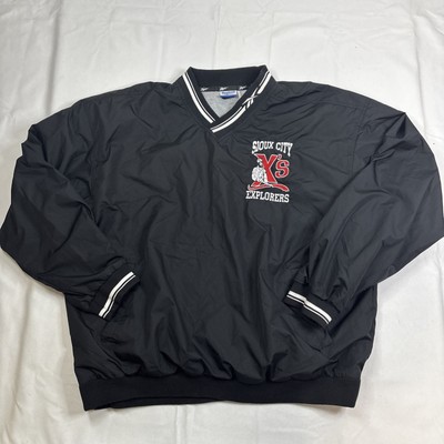 Reebok Pullover Windbreaker Men s XL Black Sioux City Explorers MiLB Vintage