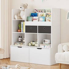 Toy Storage Organizer Kids Bookshelf with Drawers Bookcase Floor Storage Cabinet