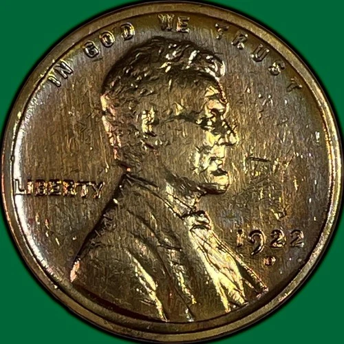 1922-D Lincoln Wheat Cent Very Fine VF Coin, Harshly Cleaned #34389