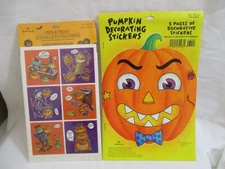 Hallmark 1995 Halloween Decorating Pumpkin whimsical sticker book & sticker pkg